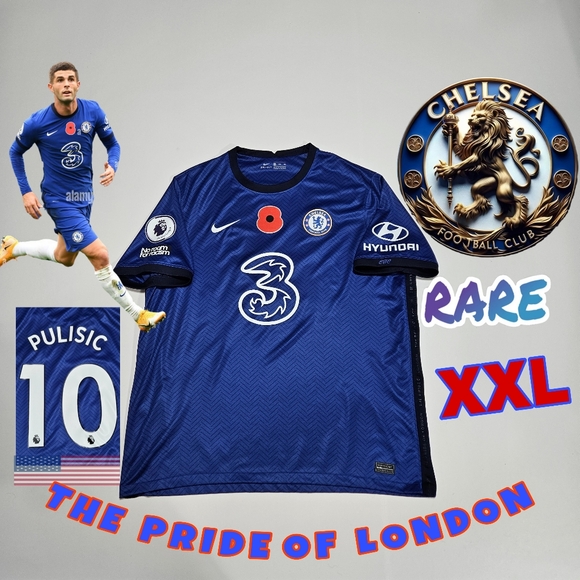 Nike Chelsea FC Christian Pulisic #10 2020/2021 home jersey rare